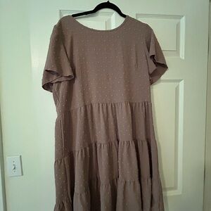 Elegant Brown Tiered Dress